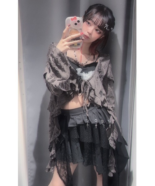 REFLEM カーディガン 「REFLEM/レフレム」ダメージフリル