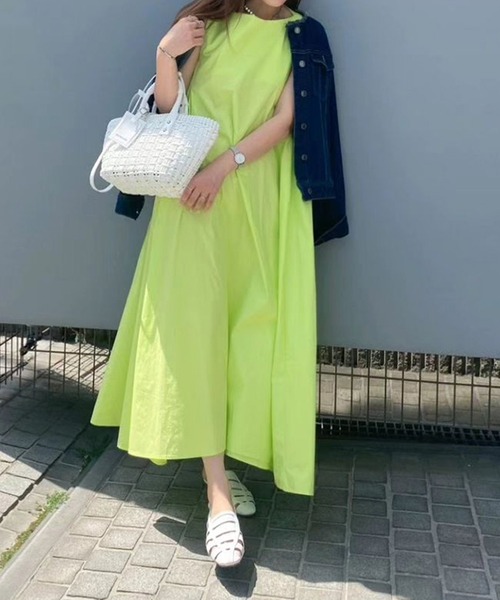 ワンピース Aラインタックワンピース「低身長・小柄女性向け」の画像