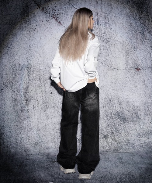 デニム・ジーパン USED EFFECT JEANS Whim Gazette ジーンズ デニム デニムパンツ ドロストデニム