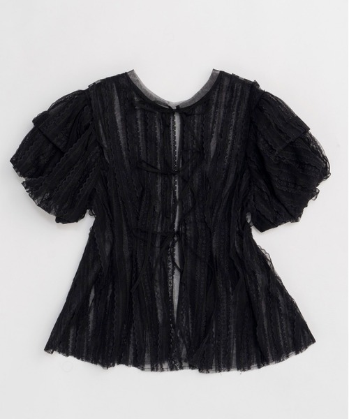 MAISON SPECIAL メゾンスペシャル ブラ付 レーストップス 黒 MAISON SPECIAL（メゾンスペシャル）の「With Bra 2way Lace