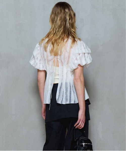 MAISON SPECIAL ブラウス シャツ Lace Peplum 2way Tops/レース
