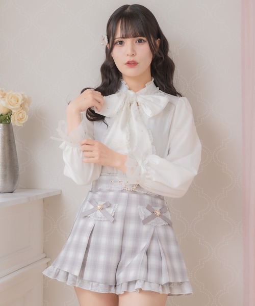 ベージュ ウエストリボン付きショートパンツ 1110-72530_32.jpg