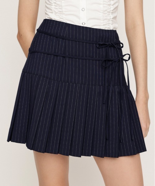SLY（スライ） スカート DOUBLE RIBBON PLEATS SK ダブル リボン