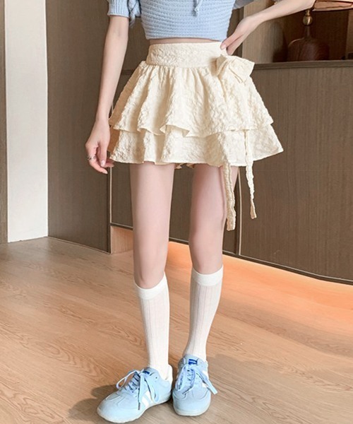 Riff（リフ） スカート リボンティアードミニスカート インパン付き