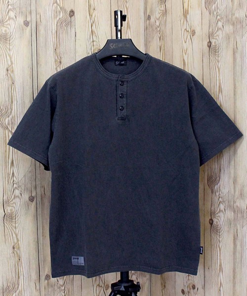 トップス schott PIGMENT OD SS HENLEY NECK T-SHIRT PIGMENT O/D SS HENLEY NECK T-SHIRT/ピグメント オーバーダイ