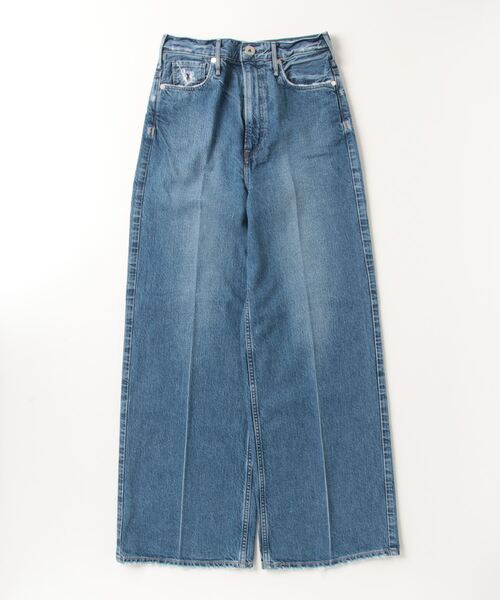 [upperhights] повреждение обработка Denim брюки MEDIUM голубой женский 