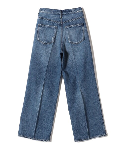 [upperhights] повреждение обработка Denim брюки MEDIUM голубой женский 