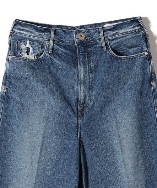 [upperhights] повреждение обработка Denim брюки MEDIUM голубой женский 