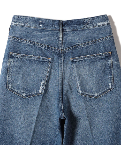 [upperhights] повреждение обработка Denim брюки MEDIUM голубой женский 