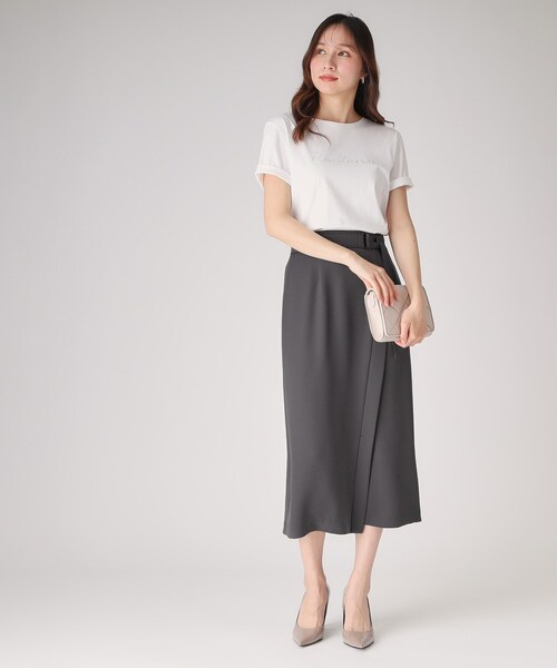 クード シャンス（COUP DE CHANCE）/【洗える／日本製】ラップ風デザインスカート COUP DE CHANCE（クードシャンス） スカート 「洗える／日本製」ラップ