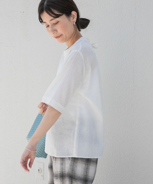 「URBAN RESEARCH DOORS」 半袖ブラウス MEDIUM ホワイト レディース URBAN RESEARCH DOORS 「URBAN DOORS」 半袖ブラウス MEDIUM