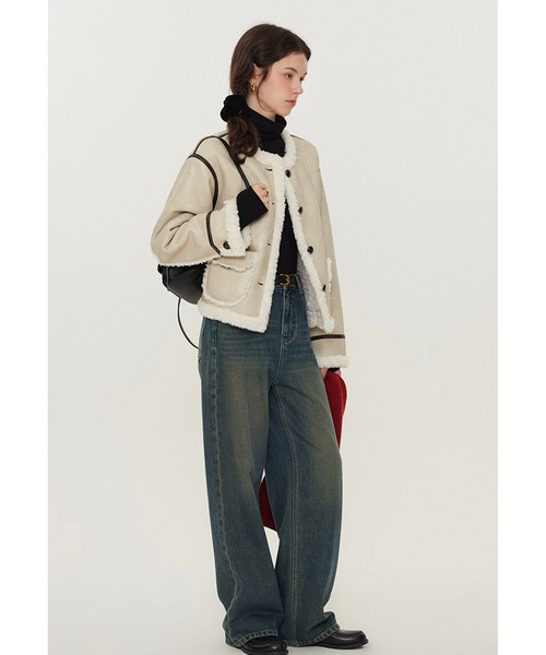 Fano Studios」 ノーカラージャケット S ベージュ レディース