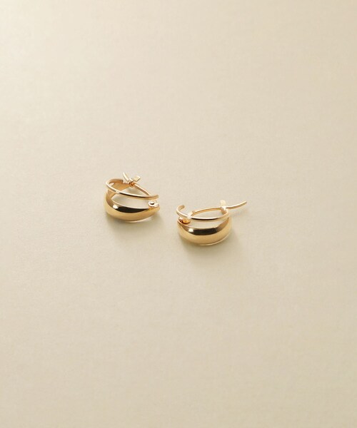 COCOSHNIK ピアス K10ブランチフープピアス レディース