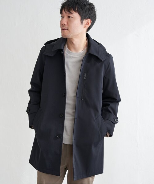 「IKKA LOUNGE」 ステンカラーコート X-LARGE ブラック メンズ_画像8