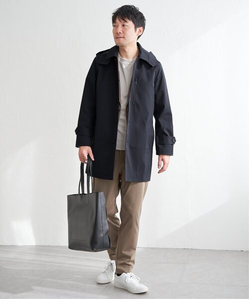 「IKKA LOUNGE」 ステンカラーコート X-LARGE ブラック メンズ_画像9
