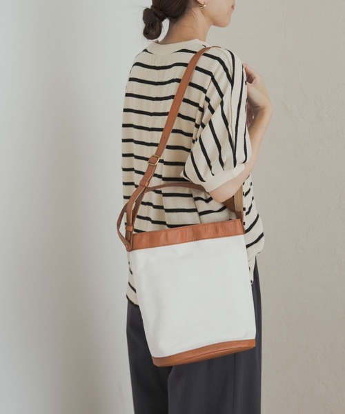 ★美品★ AOYAMA IBIZA レザー キャンバスコンビ ショルダーバッグ URBAN RESEARCH DOORS ショルダーバッグ バッグ キャンバス