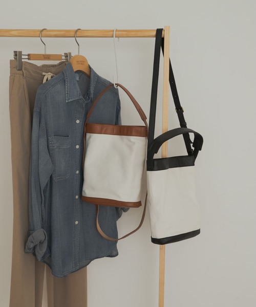 キャンバス×レザー ハンドバッグ オフィス ショルダーBAG bnn-7619_1.jpg