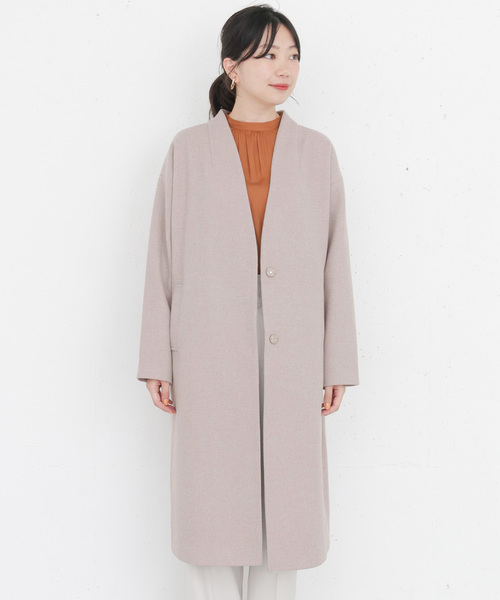 「KBF+」 ノーカラーコート ONE ブラック レディース_画像3