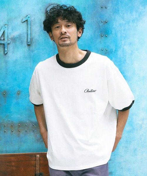 「PENDLETON」 半袖Tシャツ MEDIUM ブラック×ホワイト メンズ