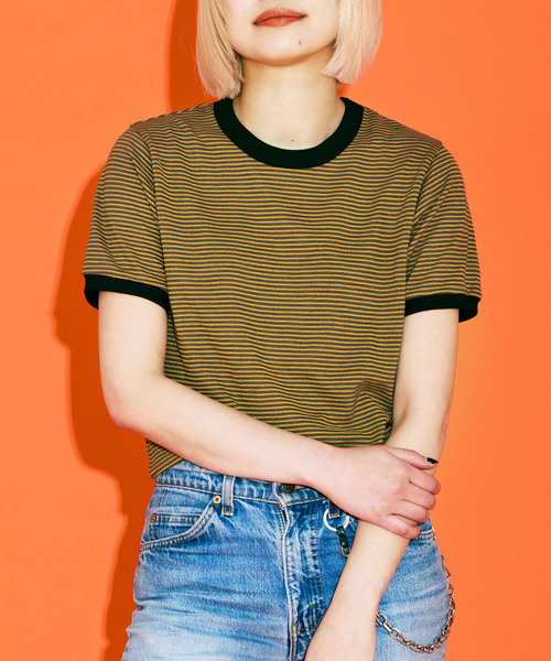 tシャツ 「THE MOOD」リンガーTEE レディース CITYSHOP tシャツ 「THE MOOD」リンガーTEE レディース