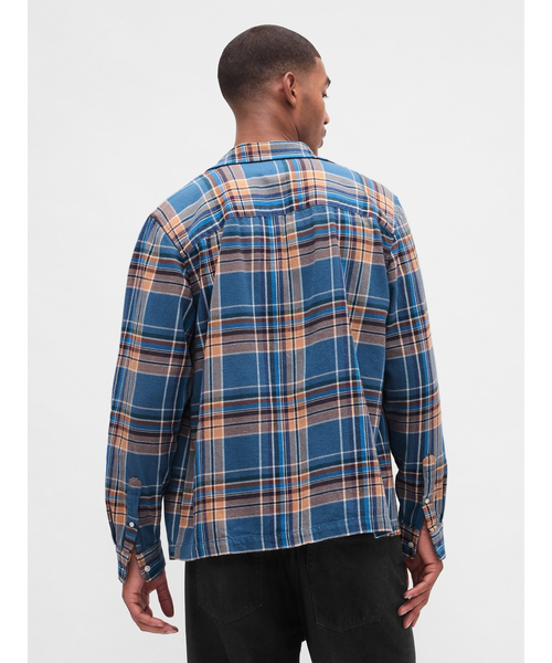 GAP シャツ オーガニックコットン フランネルシャツ メンズ : ZOZOTOWN