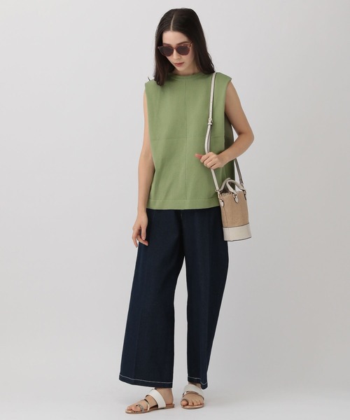 「saloon」 ノースリーブニット FREE ブラック レディース_画像2