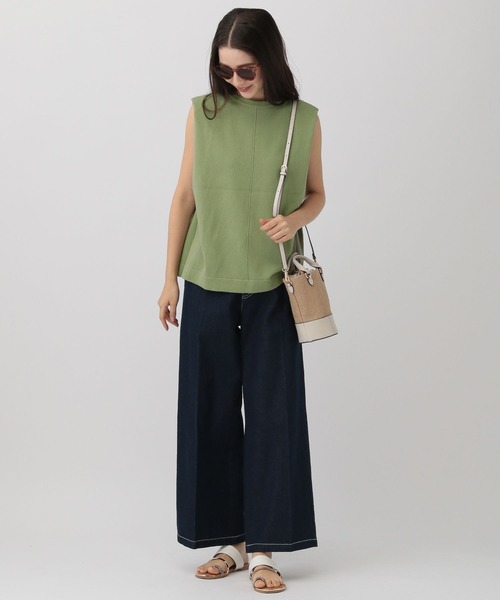 「saloon」 ノースリーブニット FREE ブラック レディース_画像3