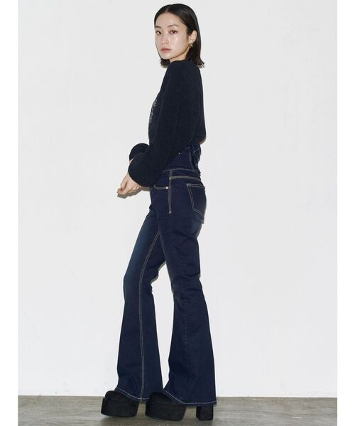 EMODA（エモダ） ジーンズ デニム デニムパンツ バックリボンフレア