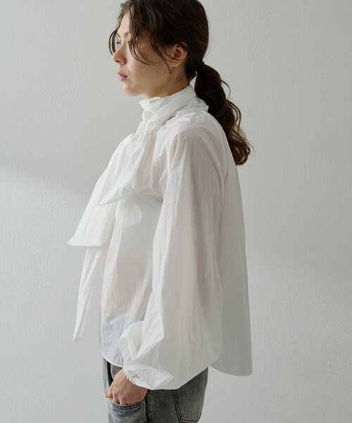 Whim Gazette（ウィム ガゼット） ブラウス シャツ ギャザーボウタイ