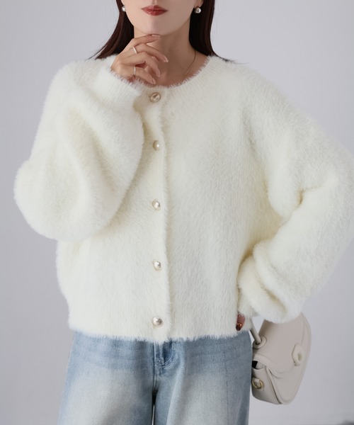 Riberry（リベリー） カーディガン 金ボタンシャギーニット