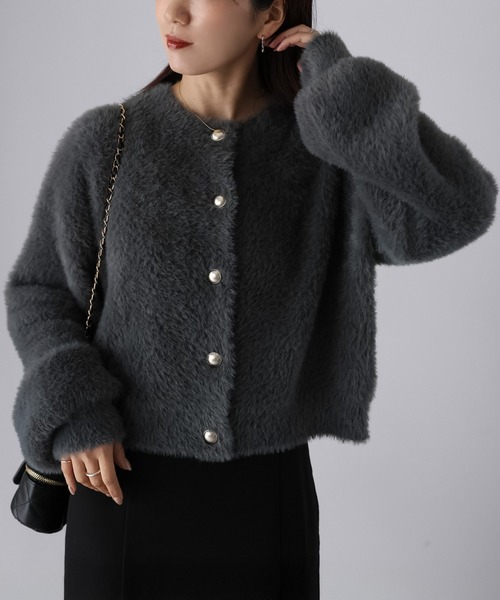 Riberry（リベリー） カーディガン 金ボタンシャギーニット