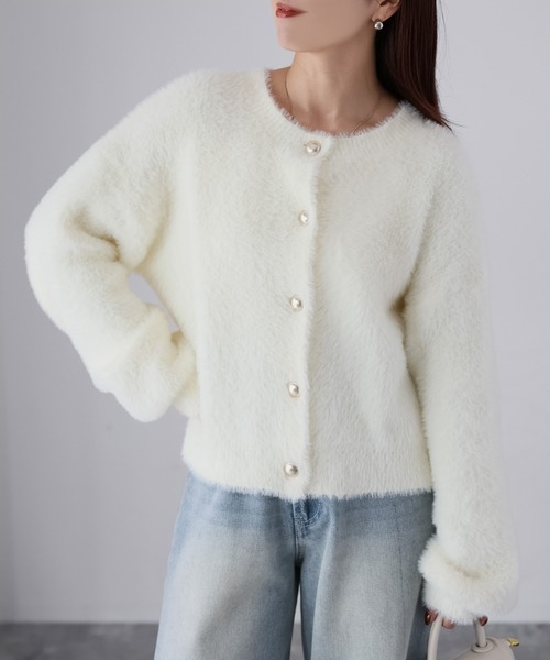 Riberry（リベリー） カーディガン 金ボタンシャギーニット
