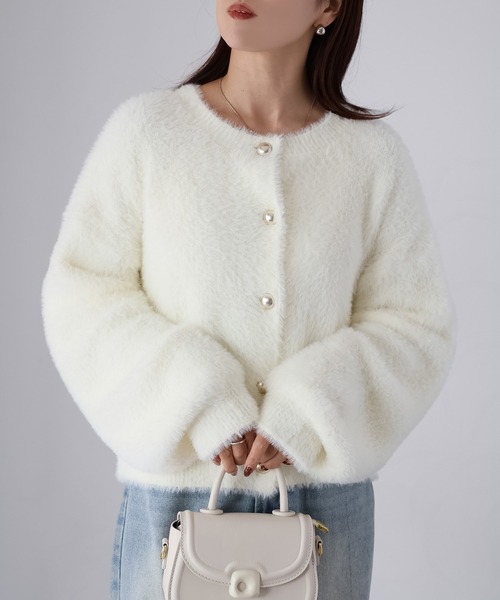 Riberry（リベリー） カーディガン 金ボタンシャギーニット