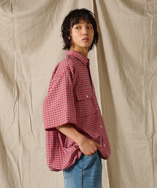 「WETTEMPT」 半袖シャツ LARGE ブルー メンズ_画像4
