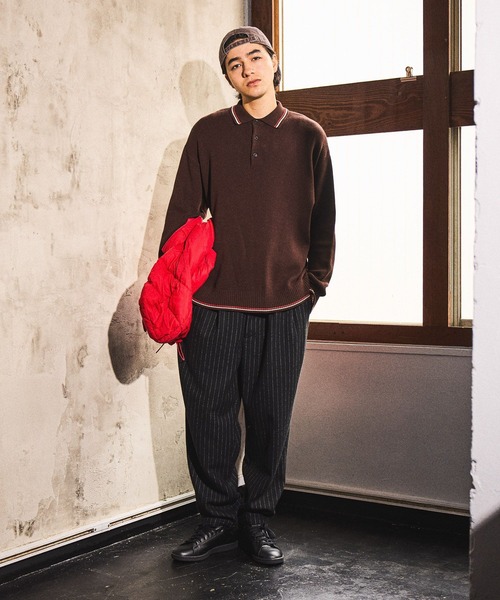 niko and…（ニコアンド） セーター ニット ラインニットポロ メンズ