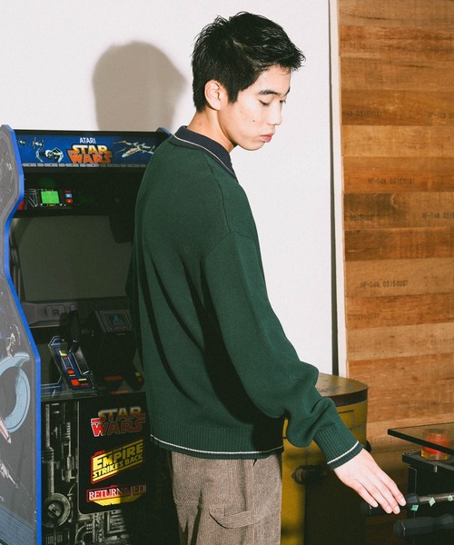 niko and…（ニコアンド） セーター ニット ラインニットポロ メンズ