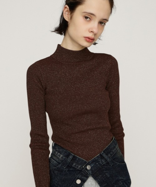 SLY（スライ） タートルネック ニット セーター GLITTER COMPACT TOPS