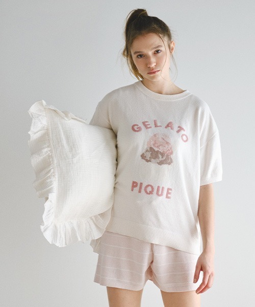 gelato pique（ジェラートピケ） 半袖カットソー ONE SIZE ピンク
