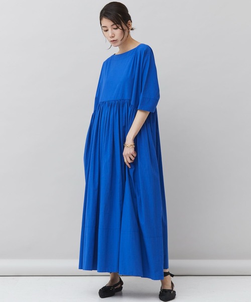 「Curensology」 半袖ワンピース 38 ブルー レディース_画像4