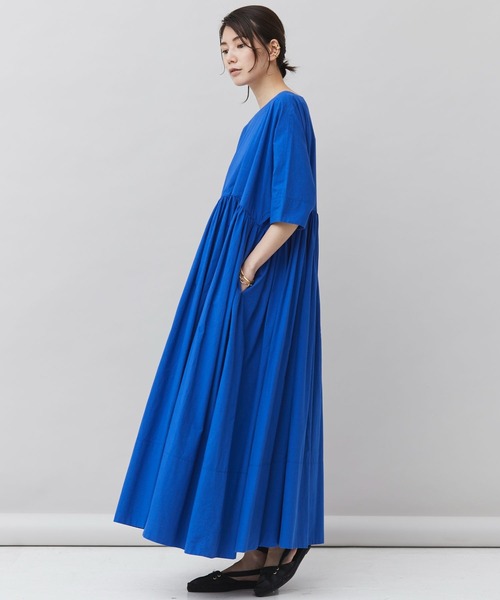 「Curensology」 半袖ワンピース 38 ブルー レディース_画像5