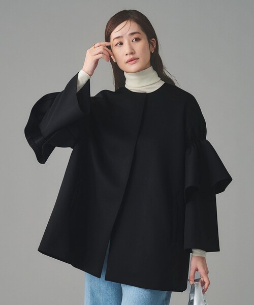 新品未使用　FENNEL　ノーカラー　フレアスリーブ　スプリング　コート　日本製 UNITED ARROWS（ユナイテッドアローズ） ノーカラーコート コート