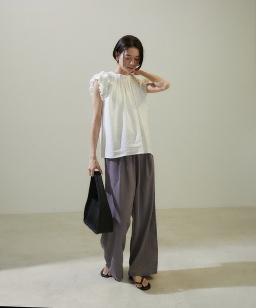 「SALON adam et rope'」 ノースリーブシャツ FREE ブラック レディース_画像3
