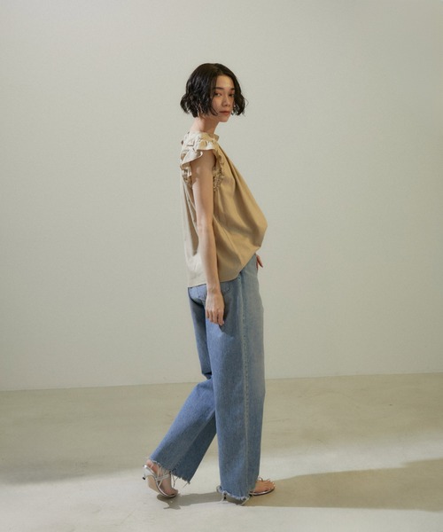 「SALON adam et rope'」 ノースリーブシャツ FREE ブラック レディース_画像4
