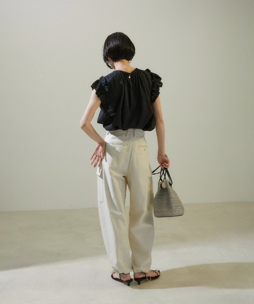 「SALON adam et rope'」 ノースリーブシャツ FREE ブラック レディース_画像5