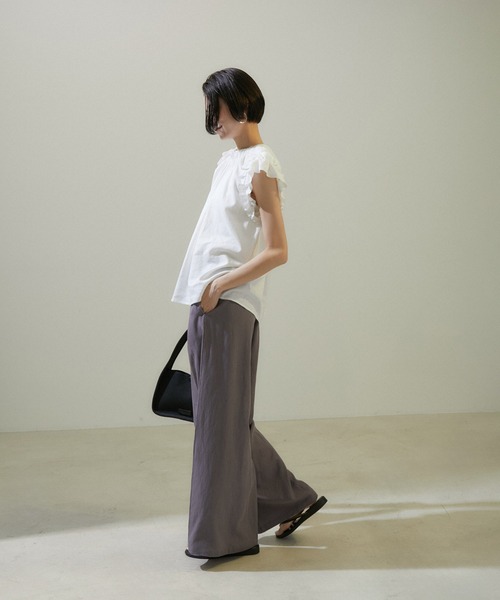 「SALON adam et rope'」 ノースリーブシャツ FREE ブラック レディース_画像8