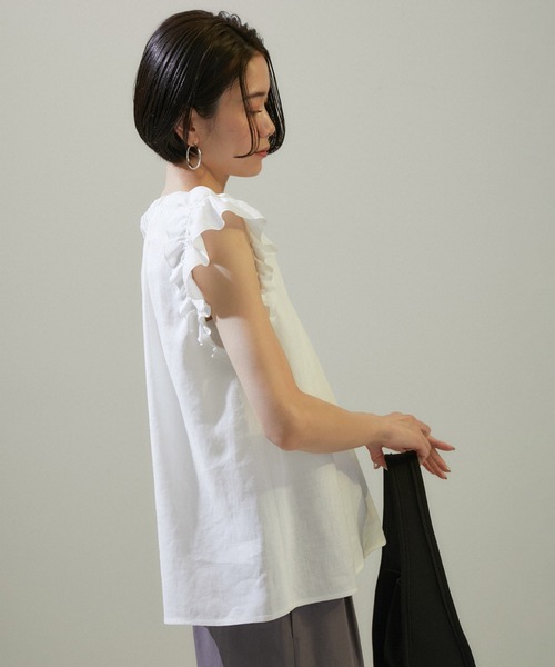 「SALON adam et rope'」 ノースリーブシャツ FREE ブラック レディース_画像9
