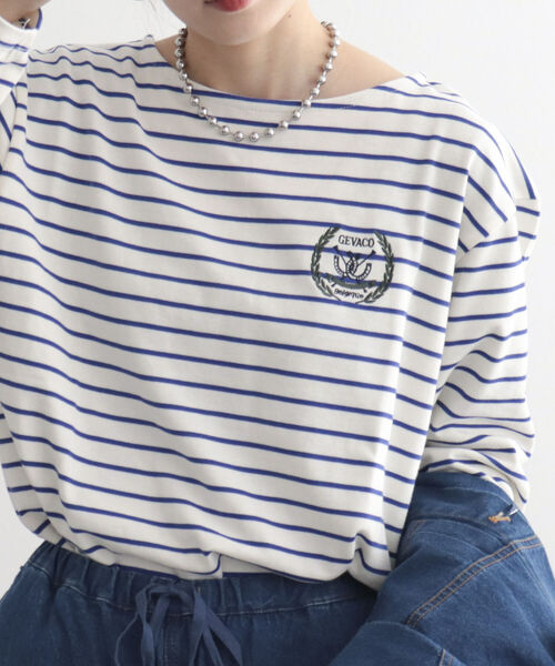 「GEVACO」 長袖カットソー 38 ブルー系その他3 レディース_画像3