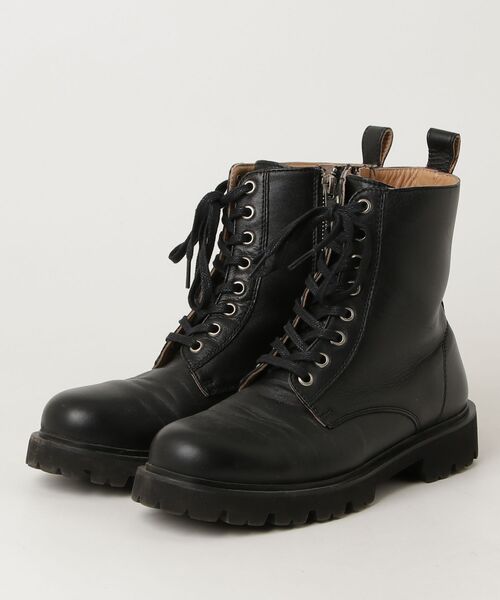 CAMINANDO ブラックレザーショートブーツ CAMINANDO / SIDE ZIP SHORT BOOTS