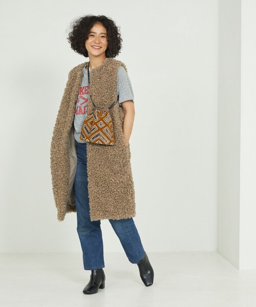 「Freada」 ベスト フリ- グレー レディース_画像3