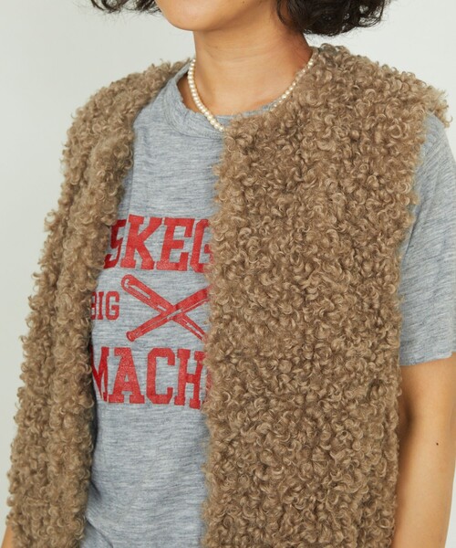 「Freada」 ベスト フリ- グレー レディース_画像4